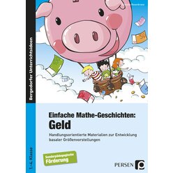 Einfache Mathe-Geschichten: Geld, Buch, 1.-4. Klasse