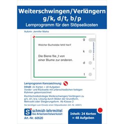 Stpselkarten 'Weiterschwingen/Verlngern g/k, d/t, b/p'