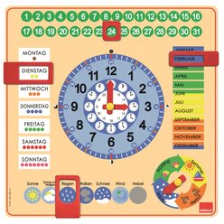 Goula Kalenderuhr, Lernspielzeug aus Holz, 3-7 Jahre