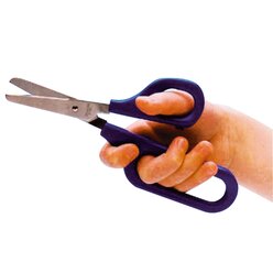 Schere mit groer und kleiner Fingerhalterung blau