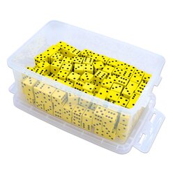 Flsterwrfel, gelb, 19 mm, mit Augen, 200 Stck in Box