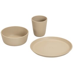 treeNside Kindergeschirr-Set  Teller, Becher & Schssel, graubeige