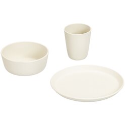 treeNside Kindergeschirr-Set  Teller, Becher & Schssel, perlwei