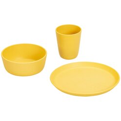 treeNside Kindergeschirr-Set  Teller, Becher & Schssel, safrangelb