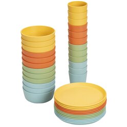 treeNside Geschirr-Set, 36-teilig bunt (4 Farben)