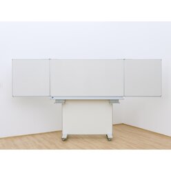 Gestell-Klappschiebetafel, fahrbar und GS-geprft, wei, 200x100cm