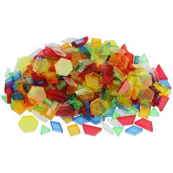 Transparente Pattern Blocks, 360 Teile in Stapelbox, 4-7 Jahre