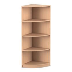 Flexeo Abschlussregal rund, Buche hell, 4 F�cher, Tiefe 48 cm