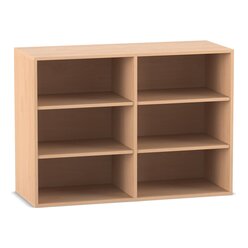 Flexeo Aufsatzregal, Buche hell, 6 F�cher, HxBxT: 90,9 x 126,4 x 38 cm