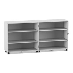 Flexeo Klapp-Wagen, grau, fahrbar, 4 Fachbden. HxBxT 92,3x94,7x81,6 cm