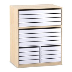 Flexeo� Papier- und Bilderschrank, Ahorn honig, 8 gro�e Ausz�ge, 8 kleine Ausz�ge unten