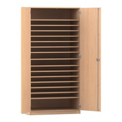 Flexeo Papierschrank Lars, Buche hell, 15 Fachbden, Bogengriff mit Schloss, H x B x T: 190 x 94,4 x 60 cm