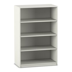 Flexeo Regal, Dekor wei, 4 Fcher, HxBxT 143,9x94,4x48 cm, Sockel