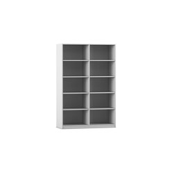 Flexeo Regal grau, 2 Reihen, 10 Fcher, HxBxT 190 x 126,4 x 48 cm