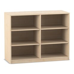 Flexeo Regal, Ahorn honig, 2 Reihen, 6 Fcher, HxBxT: 99,1 x 126,4 x 38 cm