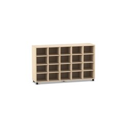 Flexeo Regal, Ahorn honig, 5 Reihen, 20 Fcher, HxBxT: 98 x 162,8 x 40,8 cm, Sockel