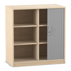 Flexeo Rollladenschrank mit Sockel, Dekor Ahorn honig, 4 Fachbden HxBxT: 99,1 x 94,4 x 48 cm