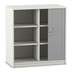 Flexeo Rollladenschrank wei, mit Sockel, 6 Fcher, HxBxT: 99,1 x 94,4 x 38 cm