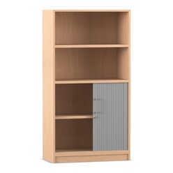 Flexeo Rollladenschrank mit Sockel, Buche hell, HxBxT: 150,5x80x40 cm, B�gelgriff eckig mit Schloss