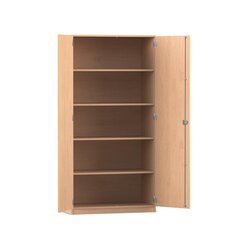Flexeo Schrank, 5 Fcher, 2 Tren, 190x94,4x50 cm  Holzdekor: Buche hell Schlieart: Dreholive