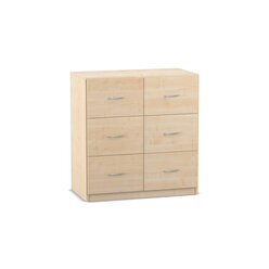 Flexeo Schrank 99,1x94,4x50 cm, 6 groe Schubladen, Holzdekor Ahorn honig
