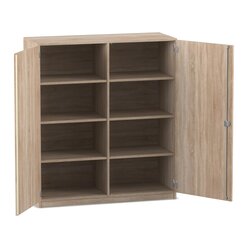 Flexeo Unterschrank, Eiche natur, HxBxT: 143,9 x 126,4 cm x 60 cm, 3 Fachbden, Dreholive
