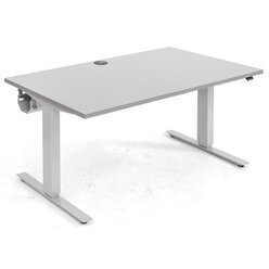 Flexeo Schreibtisch 140 x 80 cm, Dekor grau, elektrisch hhenverstellbar 63 bis 129 cm