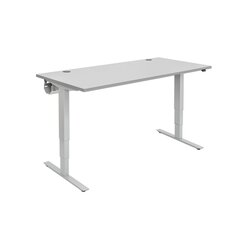 Flexeo Schreibtisch 160 x 80 cm, Dekor grau, elektrisch hhenverstellbar 63 bis 129 cm