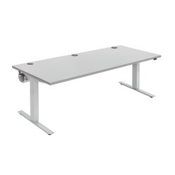 Flexeo Schreibtisch 200 x 80 cm, Dekor grau, elektrisch hhenverstellbar 63 bis 129 cm