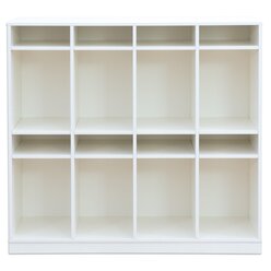 Flexeo Schulranzenregal PRO wei, 4 Reihen, BxHxT 143,9x132,2x48 cm, auf Sockel