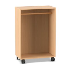 Flexeo Regal fr Kleiderstange, Buche hell,  HxBxT: 143,9 x 94,4 x 48 cm, Rollen