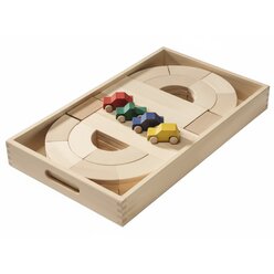 Set Autobahn gro im Frbelkasten: Inhalt 78 Autobahnteile, Buche natur