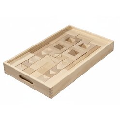 Set GEO-Kasten gro: Inhalt 66 Teile, Buche natur