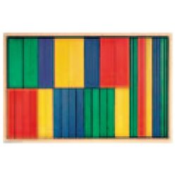 Set Holzkasten: Inhalt 34 Teile, Buche farbig gebeizt