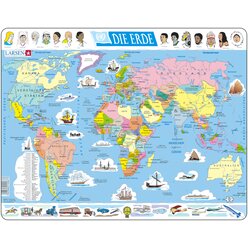 Larsen Lernpuzzle Erde Weltkarte (politisch)