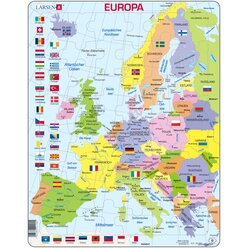 Larsen Lernpuzzle Europa und Flaggen (politisch)
