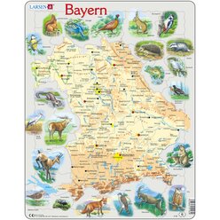 Larsen Lernpuzzle Puzzle Bundesland Bayern (physisch mit Tieren)