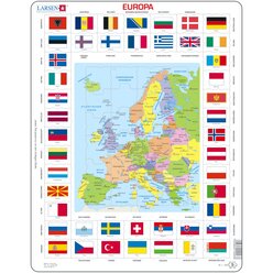 Larsen Lernpuzzle Europa und Flaggen