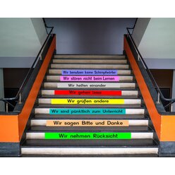 Treppen-XXL Sticker, Indoor, Verhaltensregeln, 120 x 10 cm