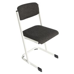 Lehrerstuhl, Sitzhhe 46 cm, U-Fu, Polster AD066 Anthrazit, Kunststoffgleiter