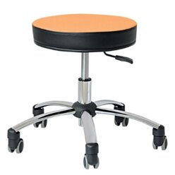 Sanus-Hocker, 45-53 cm, Kunstleder orange/schwarz, mit Feststeller