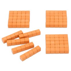 Dienes Fünferstangen 20 Systemblöcke Matinko aus ReWOOD® orange