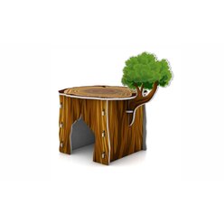 Schallschutz Spielhaus Baumstumpfhhle Waldi Gre A, HxBxT: 80x85x78 cm