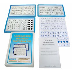 Legekasten Deutsch & Mathematik in blau mit 3 Tafeln, 215 Elemente, 1.-2. Klasse