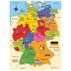 Deutschland Puzzle - die Deutschlandkarte als Holzpuzzle, ab 5 Jahre