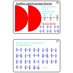 Bruchrechenkartei Teil 1, Addition & Subtraktion