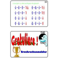 Bruchrechenkartei Teil 1, Addition & Subtraktion