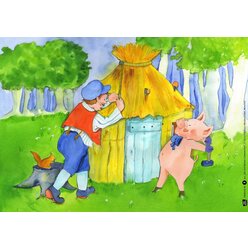 Kamishibai Bildkartenset - Die drei kleinen Schweinchen, ab 2 Jahren