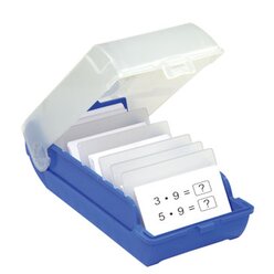 _sortimentsbereinigung seit 2011_ Lernkartei-Kasten und Lernkarten blau