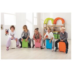 Kinderhocker mit Trommelfunktion, grn, Sitzhhe 38cm, 5-9 Jahre